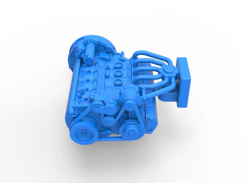 Engine of Vintage Bus Scale 1 to 25 3D Print Model