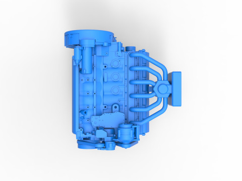 Engine of Vintage Bus Scale 1 to 25 3D Print Model