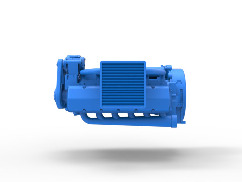 Engine of Vintage Bus Scale 1 to 25 3D Print Model