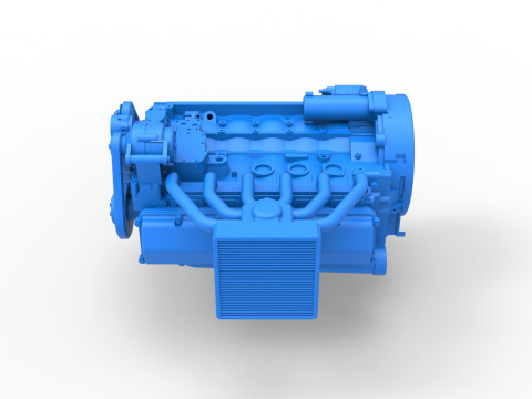 Engine of Vintage Bus Scale 1 to 25 3D Print Model