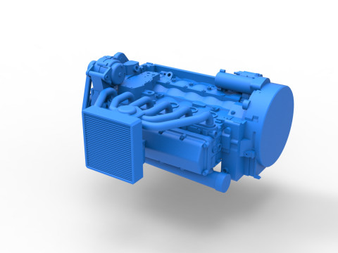 Engine of Vintage Bus Scale 1 to 25 3D Print Model