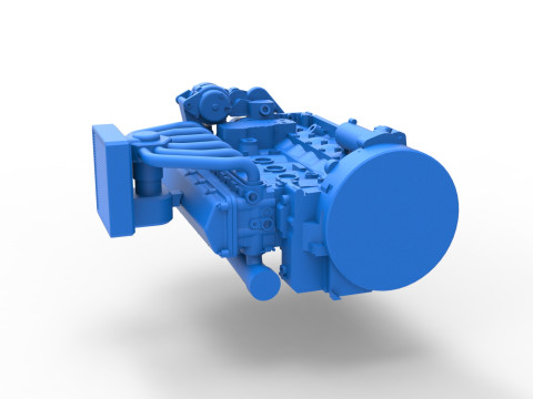 Engine of Vintage Bus Scale 1 to 25 3D Print Model