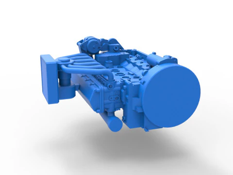 Engine of Vintage Bus Scale 1 to 25 3D Print Model