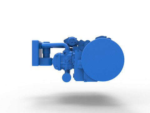 Engine of Vintage Bus Scale 1 to 25 3D Print Model