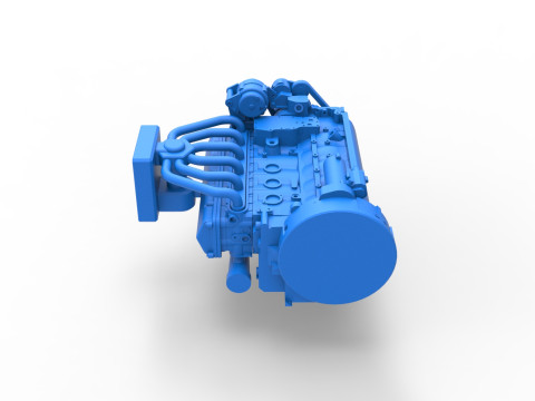 Engine of Vintage Bus Scale 1 to 25 3D Print Model