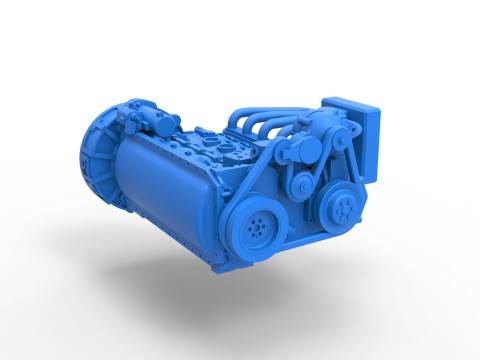 Engine of Vintage Bus Scale 1 to 25 3D Print Model