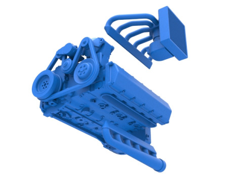 Engine of Vintage Bus Scale 1 to 25 3D Print Model