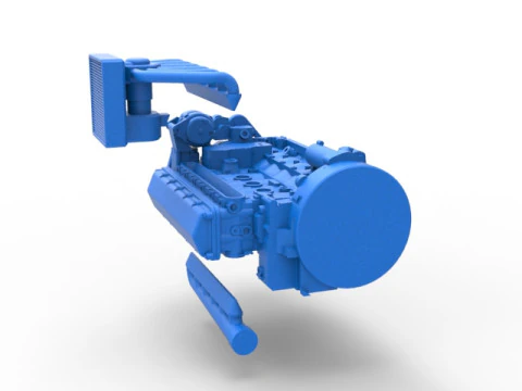 Engine of Vintage Bus Scale 1 to 25 3D Print Model
