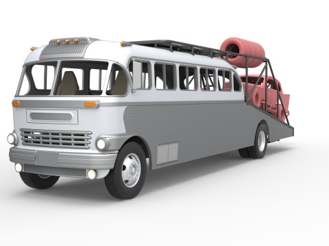 Vintage Transporter truck for Race car Version 8 Scale 1 to 25 3D प्रिंट मॉडल