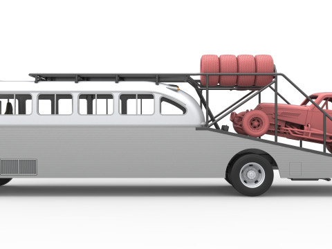 Vintage Transporter truck for Race car Version 8 Scale 1 to 25 3D प्रिंट मॉडल