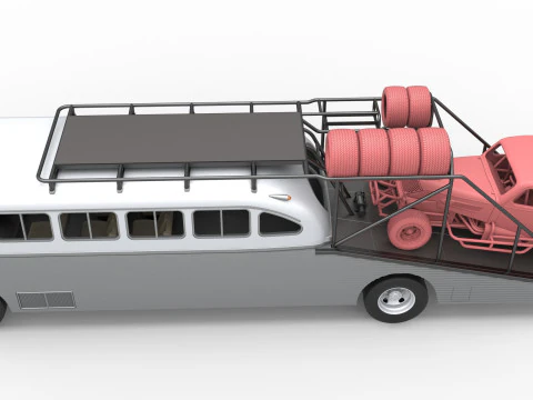 Vintage Transporter truck for Race car Version 8 Scale 1 to 25 3D Print Model