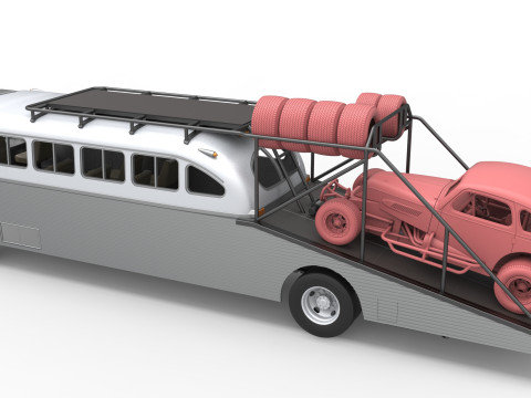 Vintage Transporter truck for Race car Version 8 Scale 1 to 25 3D प्रिंट मॉडल