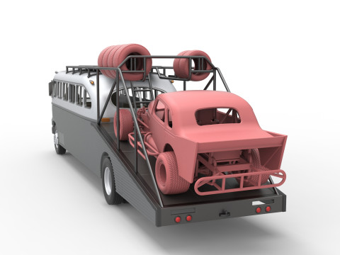 Vintage Transporter truck for Race car Version 8 Scale 1 to 25 3D प्रिंट मॉडल