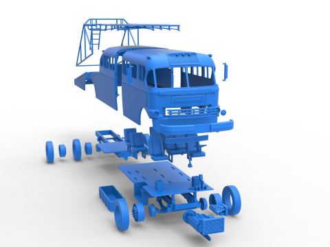 Vintage Transporter truck for Race car Version 8 Scale 1 to 25 3D प्रिंट मॉडल