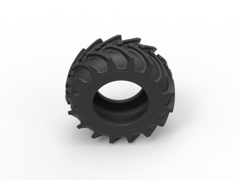 Tractor tire 37 Scale 1 to 25 3D 打印模型