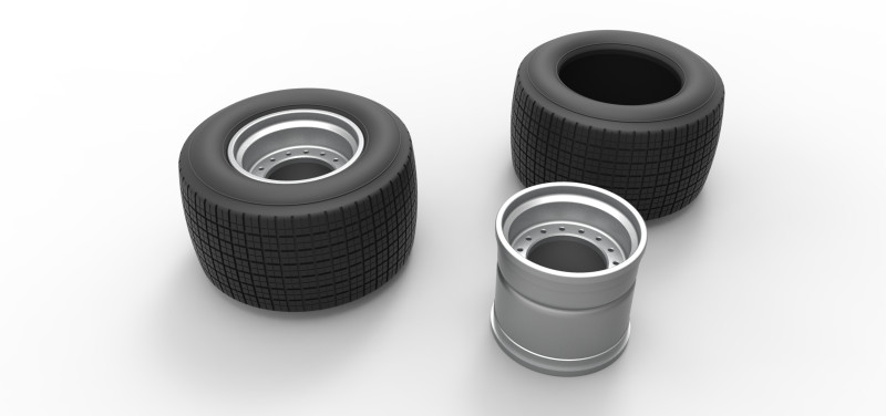 Rim and tire of Super Dirt Late model Scale 1 to 25 Modello di stampa 3D .c4d .max .obj .3ds .fbx .stl .blend 