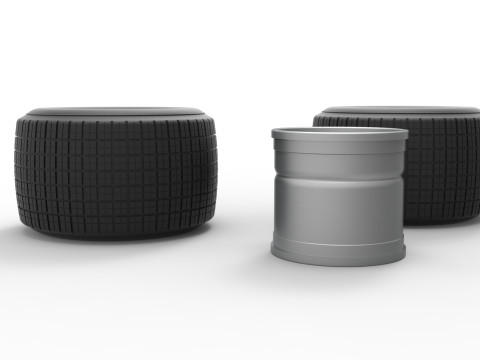 Rim and tire of Super Dirt Late model Scale 1 to 25 Modello di stampa 3D