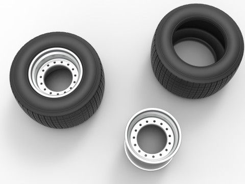 Rim and tire of Super Dirt Late model Scale 1 to 25 Modello di stampa 3D
