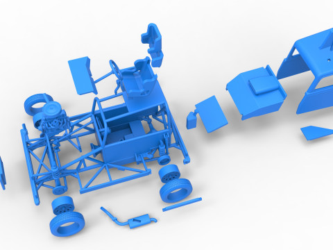 New Zealand Ministock car Scale 1 to 25 3D Принт Модель