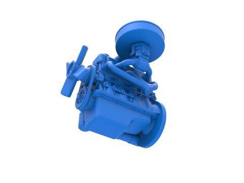Engine of New Zealand Ministock car Scale 1 to 25 3D Принт Модель
