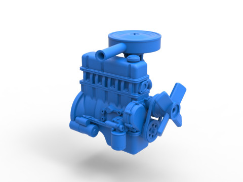 Engine of New Zealand Ministock car Scale 1 to 25 3D Принт Модель