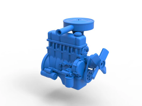 Engine of New Zealand Ministock car Scale 1 to 25 3D Print Model