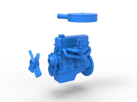 Engine of New Zealand Ministock car Scale 1 to 25 3D Print Model