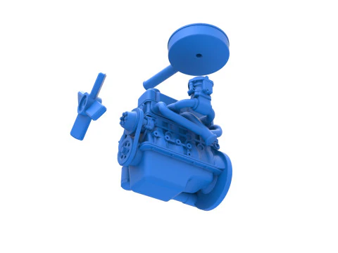 Engine of New Zealand Ministock car Scale 1 to 25 3D Print Model