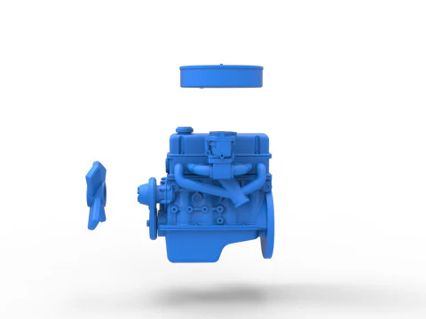 Engine of New Zealand Ministock car Scale 1 to 25 3D Print Model