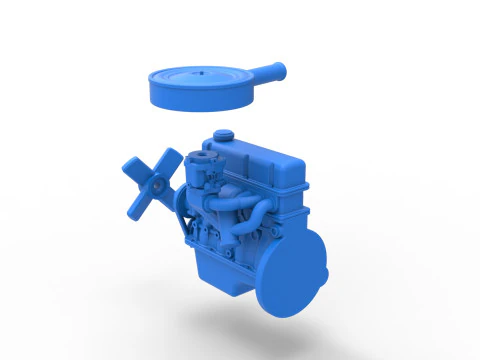 Engine of New Zealand Ministock car Scale 1 to 25 3D Print Model