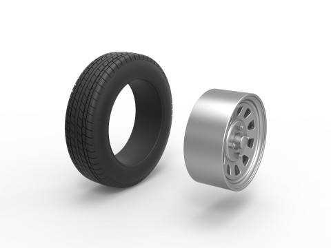 Wheel of New Zealand Ministock car Scale 1 to 25 3Dプリントモデル