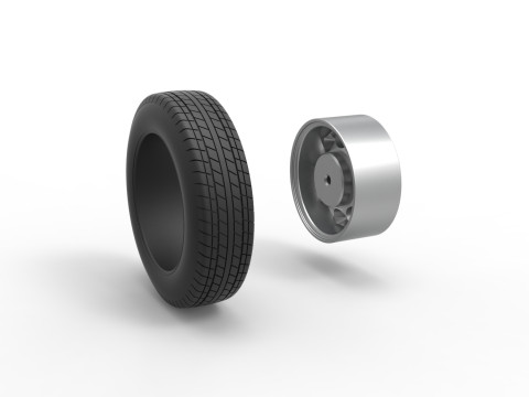 Wheel of New Zealand Ministock car Scale 1 to 25 3Dプリントモデル