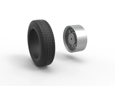 Wheel of New Zealand Ministock car Scale 1 to 25 3D Print Model