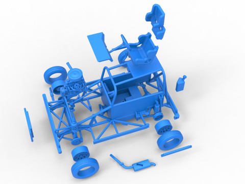 New Zealand Ministock car Base Scale 1 to 25 Modèles 3D en vedette