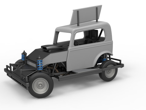 New Zealand Ministock car while turning Scale 1 to 25 Modèles 3D en vedette