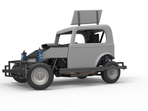 New Zealand Ministock car while turning Scale 1 to 25 Model Cetak 3D
