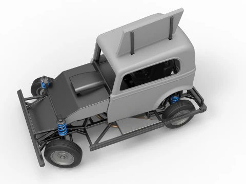 New Zealand Ministock car while turning Scale 1 to 25 3D Print Model