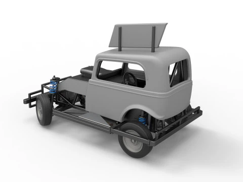 New Zealand Ministock car while turning Scale 1 to 25 3D Print Model