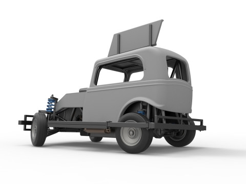New Zealand Ministock car while turning Scale 1 to 25 Model Cetak 3D