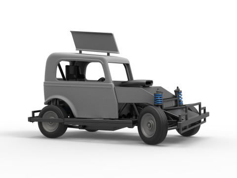 New Zealand Ministock car while turning Scale 1 to 25 Model Cetak 3D