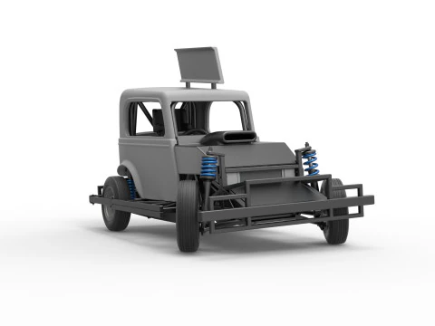 New Zealand Ministock car while turning Scale 1 to 25 3D Print Model