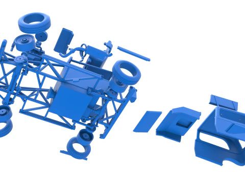 New Zealand Ministock car while turning Scale 1 to 25 3D Print Model