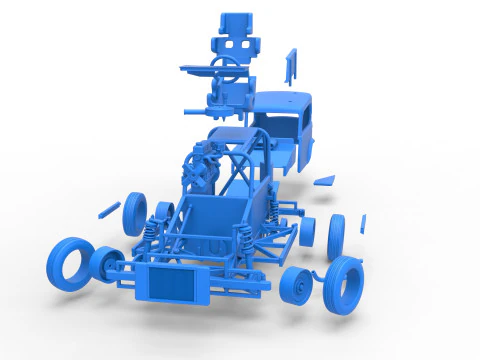 New Zealand Ministock car while turning Scale 1 to 25 3D Print Model