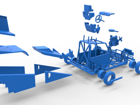 New Zealand Ministock car Version 2 Scale 1 to 25 3D 프린트 모델