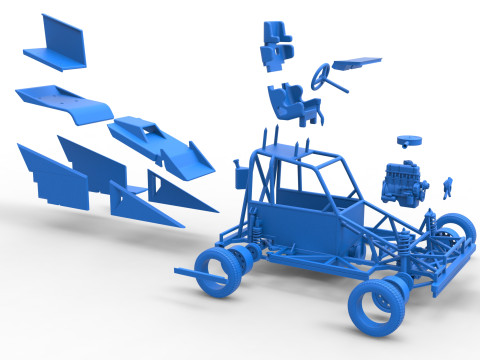 New Zealand Ministock car Version 2 Scale 1 to 25 3D 프린트 모델