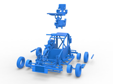 New Zealand Ministock car Base Version 2 Scale 1 to 25 Model Cetak 3D