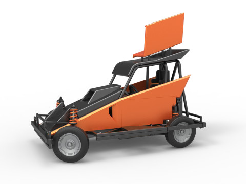 New Zealand Ministock car while turning Version 2 Scale 1 to 25 3D 프린트 모델