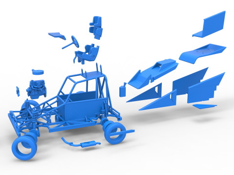 Nowozelandzki samochód Ministock podczas obracania wersji 2 w skali od 1 do 25 Model do druku 3D