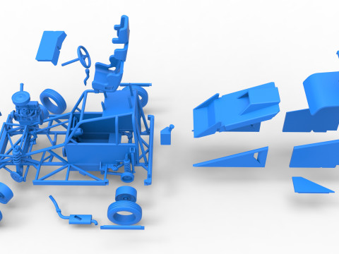 Nowozelandzki samochód Ministock podczas obracania wersji 2 w skali od 1 do 25 Model do druku 3D