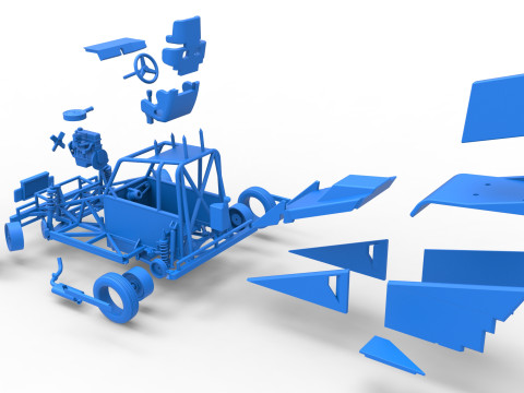 Nowozelandzki samochód Ministock podczas obracania wersji 2 w skali od 1 do 25 Model do druku 3D